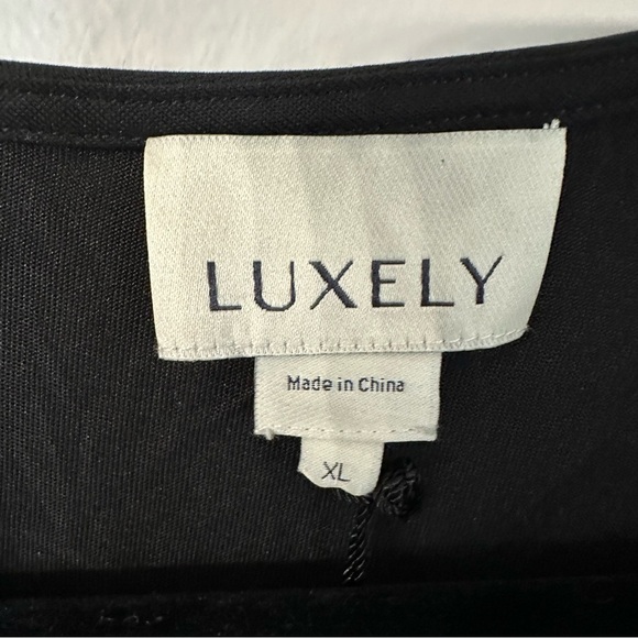 Luxely at Nordstrom Women’s River Black Cap Sleeve Draped Top Dress Sz XL NWT - Picture 6 of 12